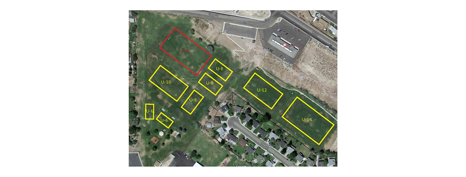 Mountain View Fields AYSO Outlined in Red!